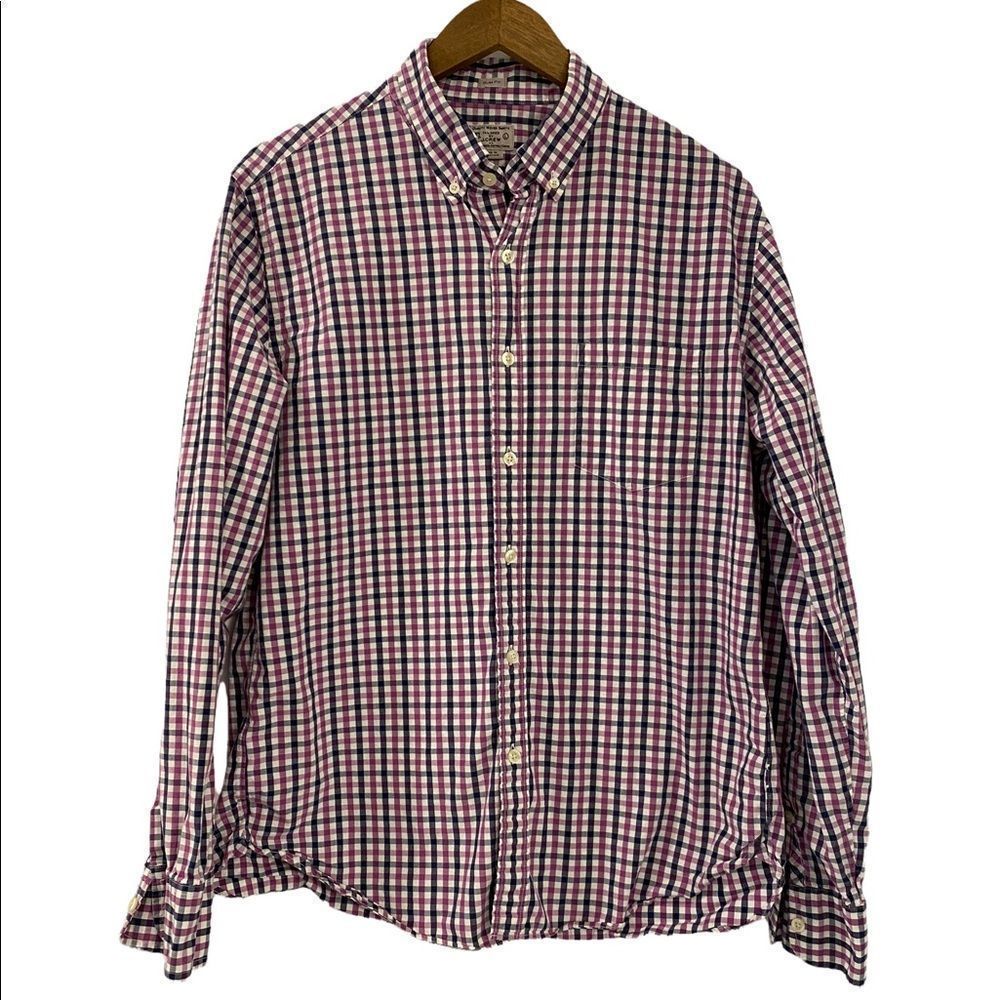 J.Crew Mens Slim Fit Cotton Plaid Button Down Shirt, Size Large